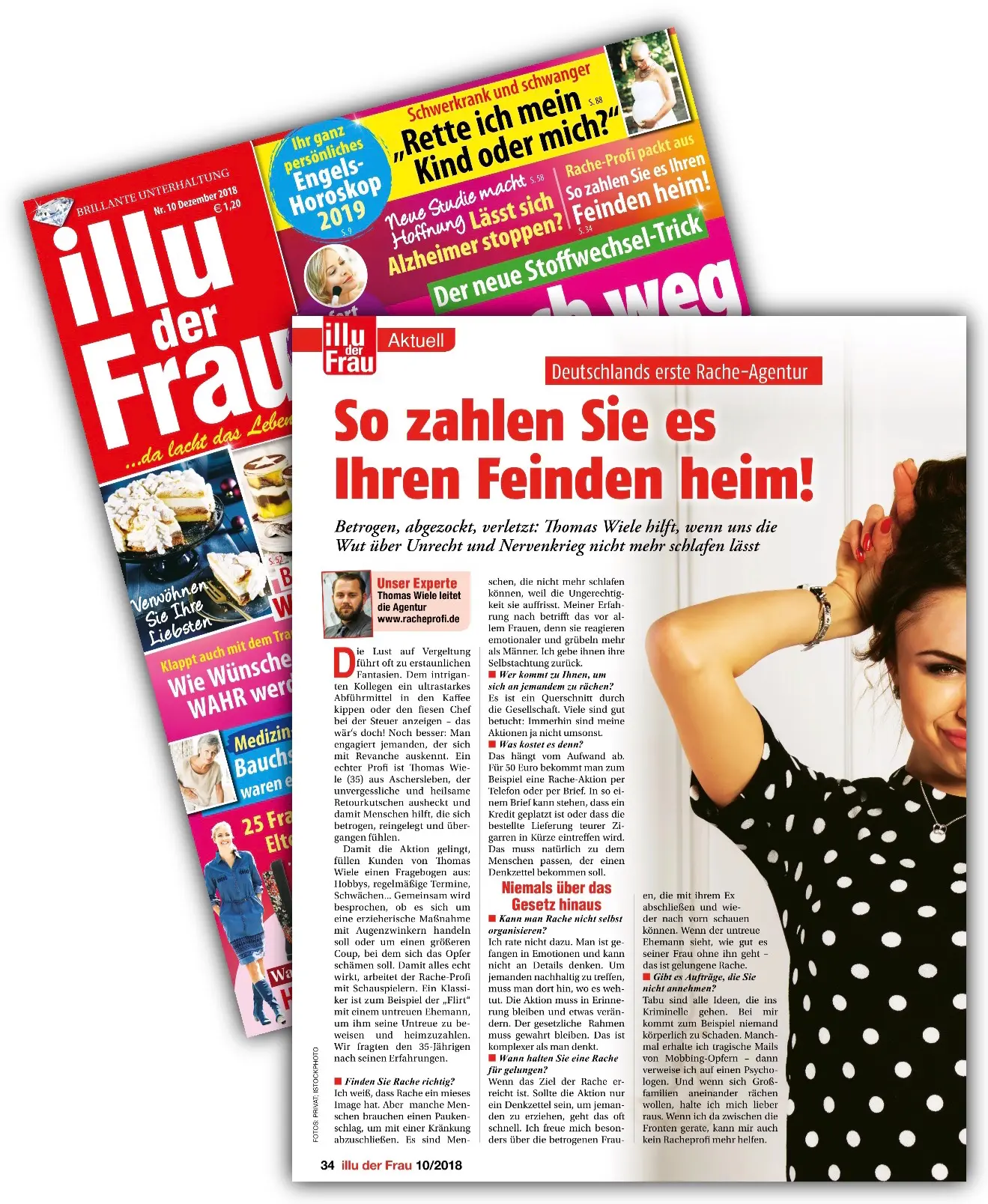 Illu der Frau berichtet über die Racheagentur